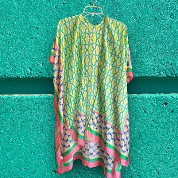 Vibrant Boho Kimono | One Size | Multicolor Geometric Print - Picture 1 of 4